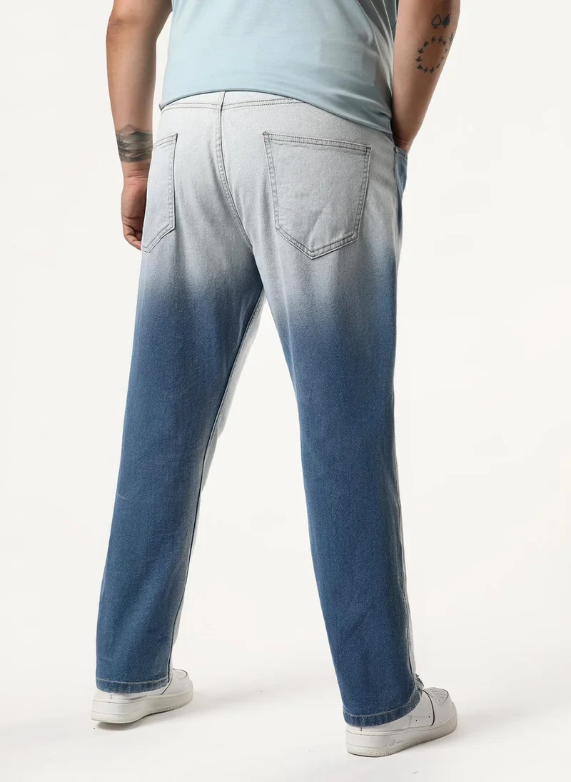 Urbano Fashion  Urbano Plus Men's Ice Grey Straight Fit Heavy Washed Faded Denim Jeans Stretchable for Men | Best Price UAE